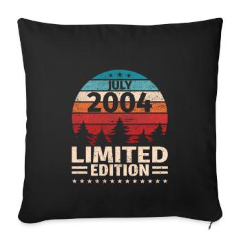 19th Birthday July Vintage 2004 Vintage - Sofa pillowcase 17,3'' x 17,3'' (45 x 45 cm) - black - Front