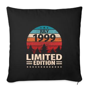 24th Birthday July Vintage 1999 Vintage - Sofa pillowcase 17,3'' x 17,3'' (45 x 45 cm) - black - Front