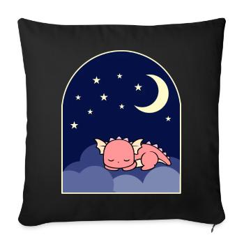 Pink dragon - Sofa pillowcase 17,3'' x 17,3'' (45 x 45 cm) - black - Front