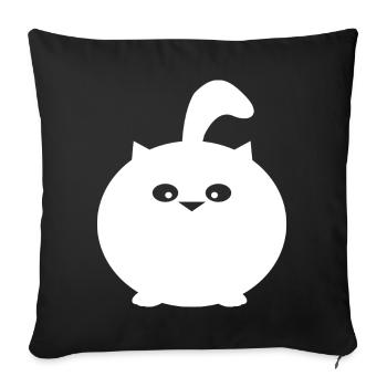 Thick round cat, funny cats design - Sofa pillowcase 17,3'' x 17,3'' (45 x 45 cm) - black - Front