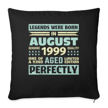 24th Birthday August Vintage 1999 Vintage - Sofa pillowcase 17,3'' x 17,3'' (45 x 45 cm) - black - Front