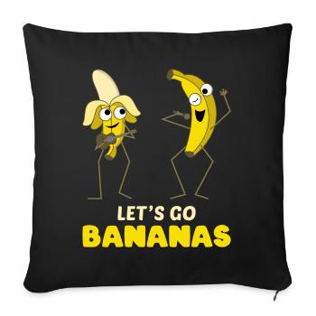 Singing Funny Banana Meme Let Us Go Banana - Sofa pillowcase 17,3'' x 17,3'' (45 x 45 cm) - black - Front