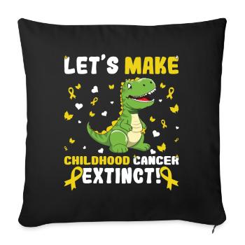Dinosaur September Childhood Cancer Awareness - Sofa pillowcase 17,3'' x 17,3'' (45 x 45 cm) - black - Front