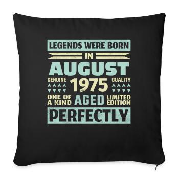 48ème anniversaire août millésime 1975 millésime - Housse de coussin décorative 45 x 45 cm - noir - Devant
