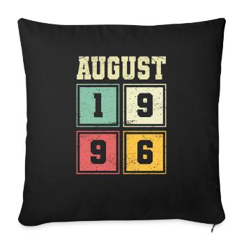 27th Birthday August Vintage 1996 Vintage - Sofa pillowcase 17,3'' x 17,3'' (45 x 45 cm) - black - Front
