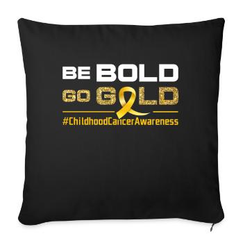Month September Ribbon Childhood Cancer Awareness - Sofa pillowcase 17,3'' x 17,3'' (45 x 45 cm) - black - Front