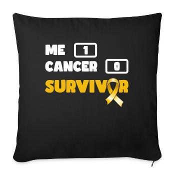 Cancer Survivor Childhood Cancer Awareness - Sofa pillowcase 17,3'' x 17,3'' (45 x 45 cm) - black - Front