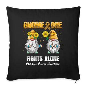 September Ribbon Gnome Childhood Cancer Awareness - Sofa pillowcase 17,3'' x 17,3'' (45 x 45 cm) - black - Front