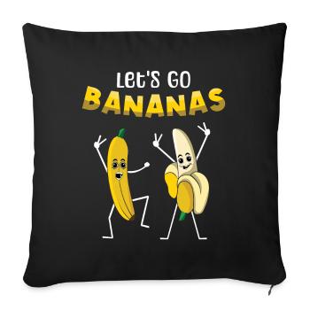Peace Funny Banana Meme Let Us Go Banana - Sofa pillowcase 17,3'' x 17,3'' (45 x 45 cm) - black - Front