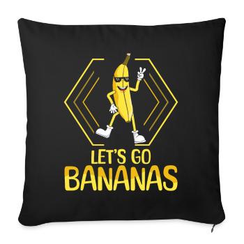 Dancing Funny Banana Meme Let Us Go Banana - Sofa pillowcase 17,3'' x 17,3'' (45 x 45 cm) - black - Front