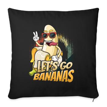 Happy Crazy Banana Meme Let Us Go Banana - Sofa pillowcase 17,3'' x 17,3'' (45 x 45 cm) - black - Front
