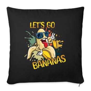 Crazy Banana Meme Let Us Go Banana - Housse de coussin décorative 45 x 45 cm - noir - Devant