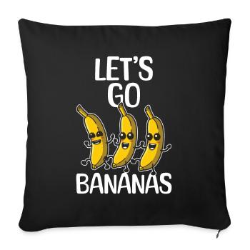 Cute Kawaii Funny Banana Meme Let Us Go Banana - Sofa pillowcase 17,3'' x 17,3'' (45 x 45 cm) - black - Front