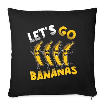 Kawaii Cute Funny Banana Meme Let Us Go Banana - Sofa pillowcase 17,3'' x 17,3'' (45 x 45 cm) - black - Front