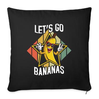 Awesome Cool Funny Banana Meme Let Us Go Banana - Sofa pillowcase 17,3'' x 17,3'' (45 x 45 cm) - black - Front