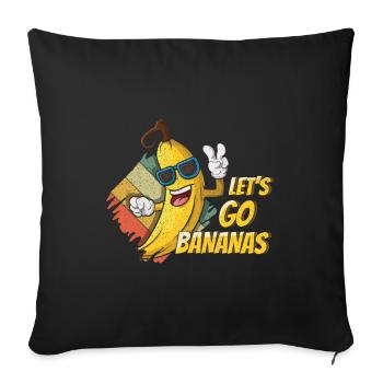 Cool Funny Banana Meme Let Us Go Banana - Sofa pillowcase 17,3'' x 17,3'' (45 x 45 cm) - black - Front