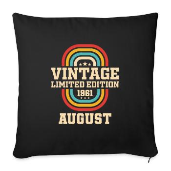 62ème Anniversaire Août Millésime 1961 Millésime - Housse de coussin décorative 45 x 45 cm - noir - Devant