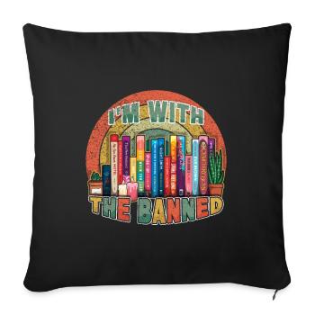 I'm With The Banned Vintage Book Lover Reader Read - Sofa pillowcase 17,3'' x 17,3'' (45 x 45 cm) - black - Front