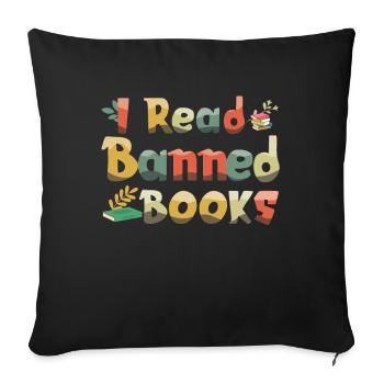Je lis interdit Livre Vintage Lover Reader Read - Housse de coussin décorative 45 x 45 cm - noir - Devant