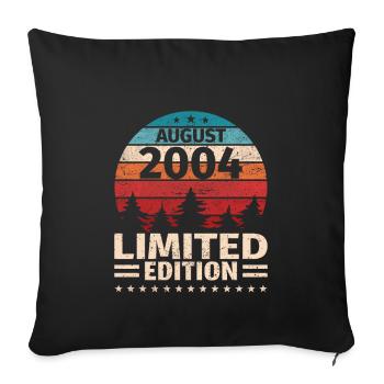 19. Geburtstag August Jahrgang 2004 Vintage - Sofakissenbezug 45 x 45 cm - Schwarz - Vorne