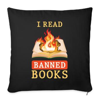 Sensibilisation interdit Livre Drôle Amoureux du livre Lire - Housse de coussin décorative 45 x 45 cm - noir - Devant