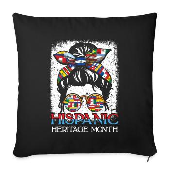 Bandana Hispanic Flag National Hispanic Heritage - Sofa pillowcase 17,3'' x 17,3'' (45 x 45 cm) - black - Front