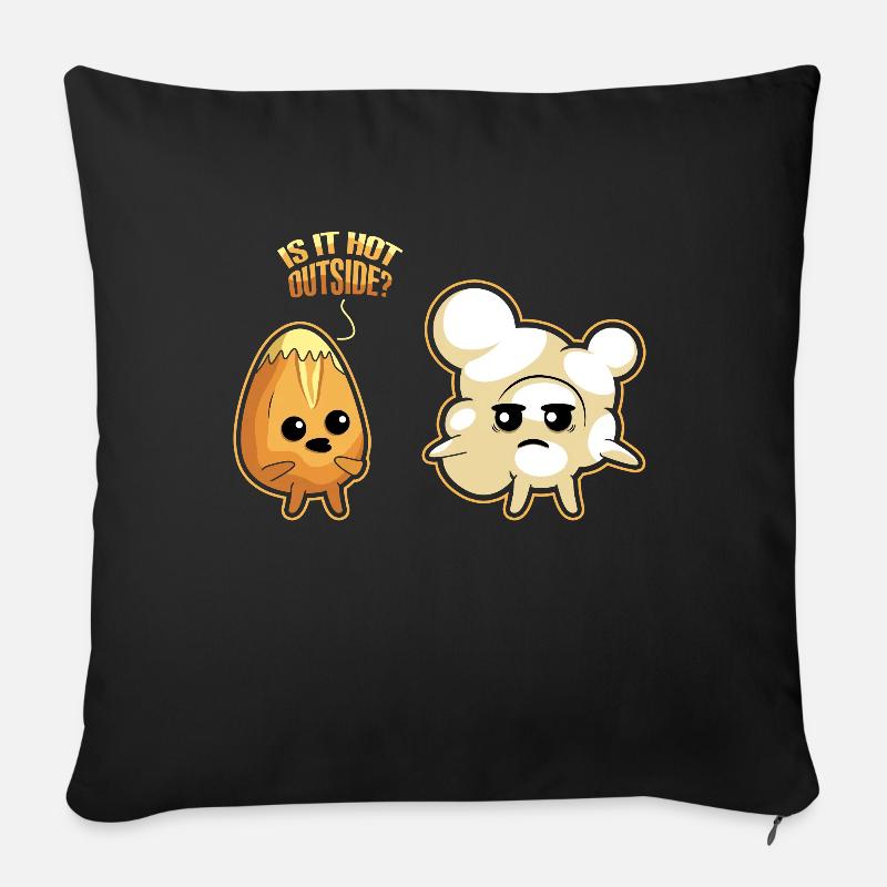Lustiges Popcorn Heiß Draußen Hallo Sommer - Sofakissenbezug 45 x 45 cm - Schwarz