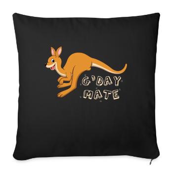 Salutation australienne Kangourou de la Journée de l’Australie - Housse de coussin décorative 45 x 45 cm - noir - Devant