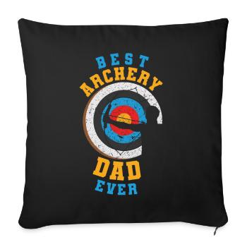 Chasse en plein air Meilleur père de tir à l’arc pour papa Archer - Housse de coussin décorative 45 x 45 cm - noir - Devant