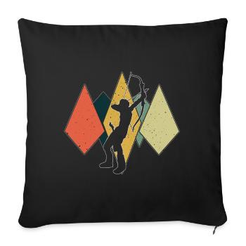 Vintage Archer Archery Love Chasse en plein air - Housse de coussin décorative 45 x 45 cm - noir - Devant