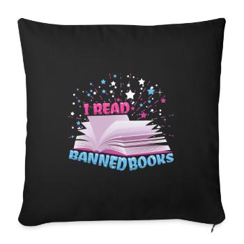 Lire Livre interdit Drôle de livre Lecteur Lecteur - Housse de coussin décorative 45 x 45 cm - noir - Devant