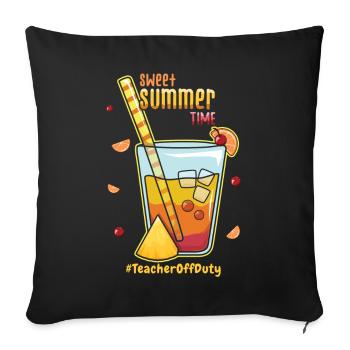 Bye School Out Happy Summer Teacher - Sofa pillowcase 17,3'' x 17,3'' (45 x 45 cm) - black - Front