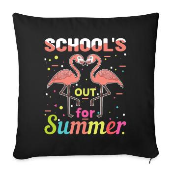 Summer Flamingo Bye Schools Out Happy Last Class - Sofa pillowcase 17,3'' x 17,3'' (45 x 45 cm) - black - Front