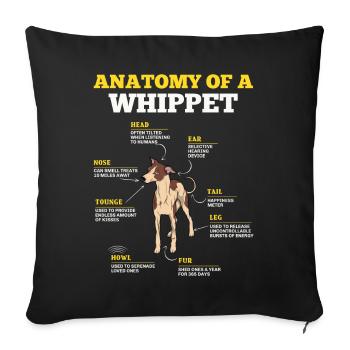 Définition Animal Pet Anatomy Of Whippet Dog - Housse de coussin décorative 45 x 45 cm - noir - Devant