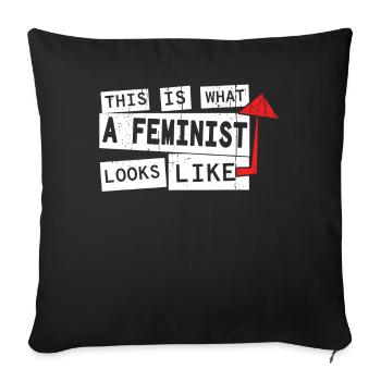 Féministe ressemble à Droits Femmes Égalité - Housse de coussin décorative 45 x 45 cm - noir - Devant