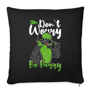 Awesome Fox Proud Furry Tail Ear Be Furry Person - Housse de coussin décorative 45 x 45 cm - noir - Devant