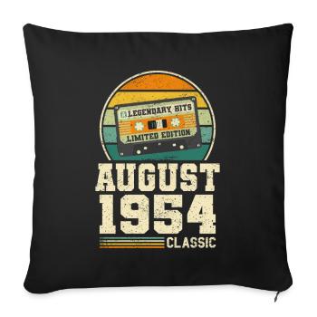 69th Birthday August Vintage 1954 Vintage - Sofa pillowcase 17,3'' x 17,3'' (45 x 45 cm) - black - Front
