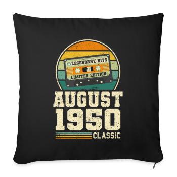 73. Geburtstag August Jahrgang 1950 Vintage - Sofakissenbezug 45 x 45 cm - Schwarz - Vorne