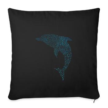 Schöner Delphin Beautiful Dolphin - Sofa pillowcase 17,3'' x 17,3'' (45 x 45 cm) - black - Front