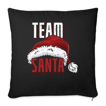Décembre 2021 Neige Hiver Équipe Père Noël - Housse de coussin décorative 45 x 45 cm - noir - Devant