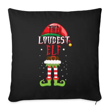 The Loudest Elf Santa Winter Holiday Christmas - Sofa pillowcase 17,3'' x 17,3'' (45 x 45 cm) - black - Front
