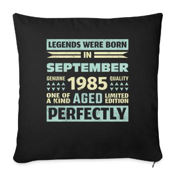 38th Birthday August Vintage 1985 Vintage - Sofa pillowcase 17,3'' x 17,3'' (45 x 45 cm) - black - Front
