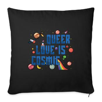 Planètes Queer Cosmic Gay Pride LGBT Pride Mois de la fierté LGBT - Housse de coussin décorative 45 x 45 cm - noir - Devant