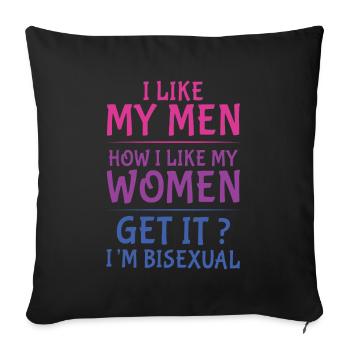 Men Women Bisexual Gay Pride LGBT Pride Month - Sofa pillowcase 17,3'' x 17,3'' (45 x 45 cm) - black - Front