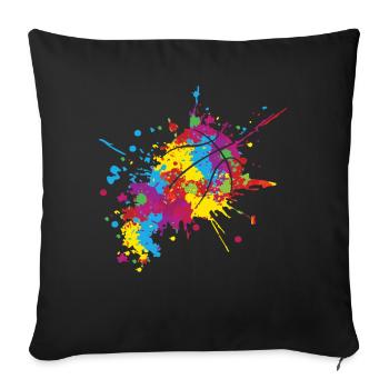 Colorful Paint Athlete Ball Game Sport Basketball - Sofa pillowcase 17,3'' x 17,3'' (45 x 45 cm) - black - Front