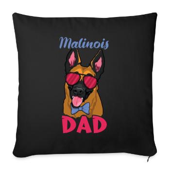 Pet Dog Shepherd Belgian Malinois Dad - Sofa pillowcase 17,3'' x 17,3'' (45 x 45 cm) - black - Front