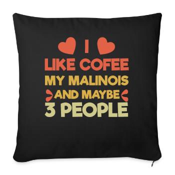 Pet Dog Shepherd Like Coffee And Belgian Malinois - Sofa pillowcase 17,3'' x 17,3'' (45 x 45 cm) - black - Front