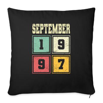 26ème anniversaire Septembre Millésime 1997 Millésime - Housse de coussin décorative 45 x 45 cm - noir - Devant