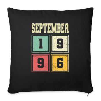 27th Birthday September Vintage 1996 Vintage - Sofa pillowcase 17,3'' x 17,3'' (45 x 45 cm) - black - Front
