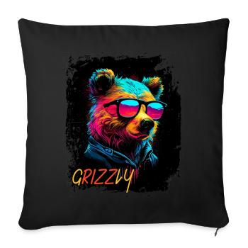 W RIZZ Ours - Housse de coussin décorative 45 x 45 cm - noir - Devant